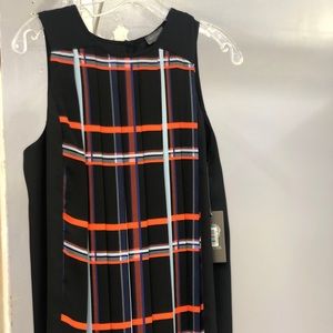 Vince Camuto sleeveless pleated‎ ruffle blouse. New